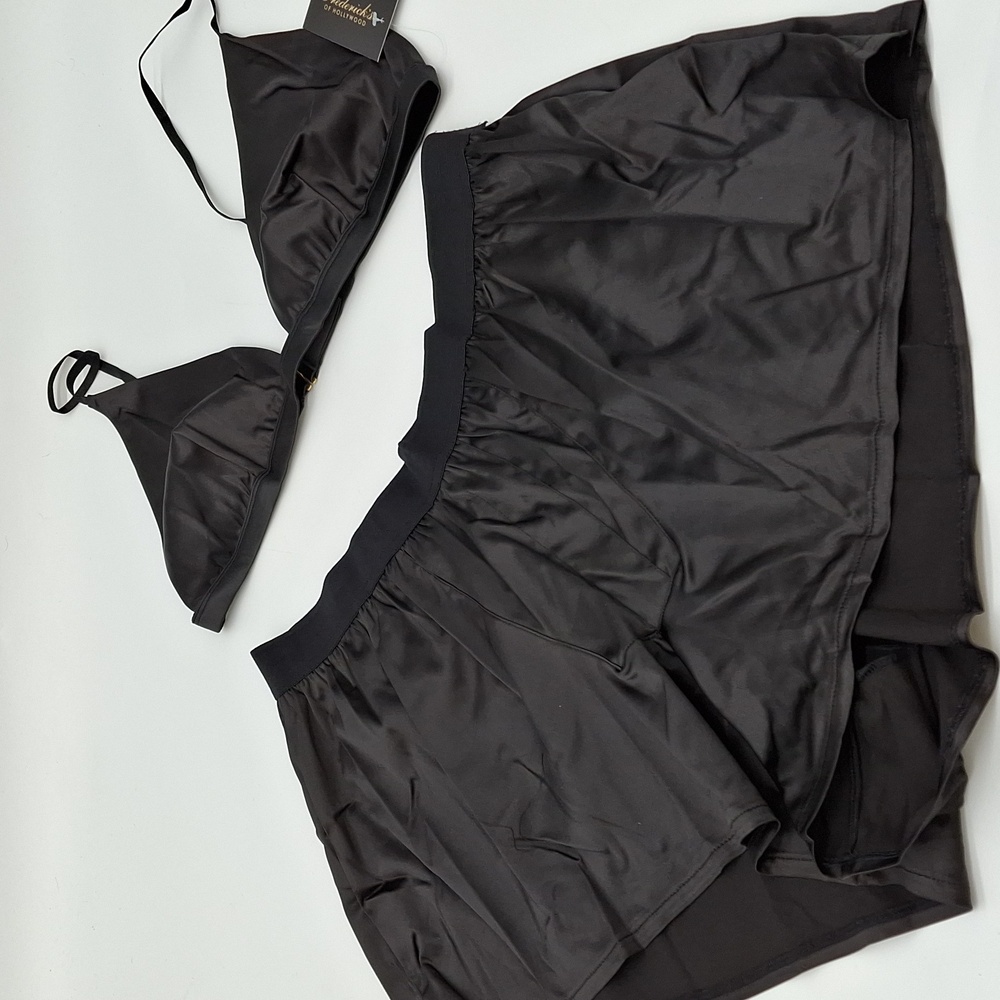 Frederick's of Hollywood Ginny Satin 2-Piece Sleep Set Black XL